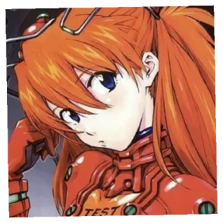 😄 Asuka Langley Soryu Evangelion TEST Anime, Charakter, Mädchen, Evangelion, Asuka, Science Fiction whatsapp sticker