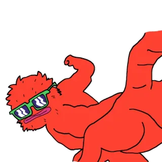 👊 Potwór, Kreskówka, Śmieszne, Silny, Mięśnie, Okulary telegram sticker