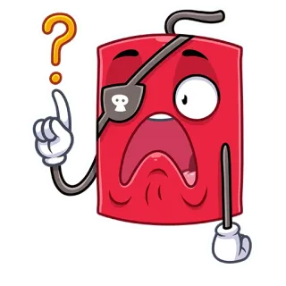 ❓ Kartun, Bajak laut, Tanda tanya, Stiker, Karakter, Tengkorak, Penutup mata telegram sticker