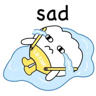 😔 sad triste, llorando, dibujos animados, emocional, banco telegram sticker
