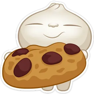 🍪 empanadilla, galleta, comida, lindo, dibujo animado whatsapp sticker