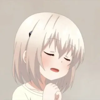 🦩 anime, ragazza, occhi chiusi, carina, cartone animato whatsapp sticker