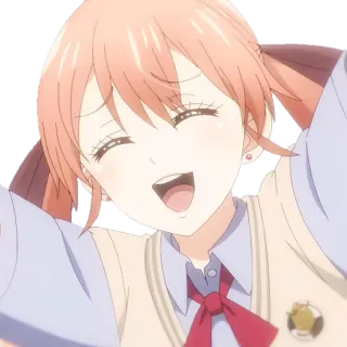 🕊 Anime, Ragazza, Felice, Carino, Sorridendo, Cartone animato, Personaggio whatsapp sticker
