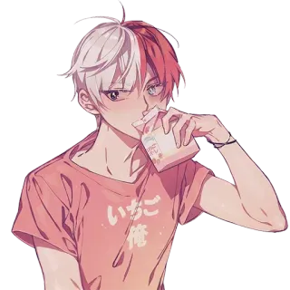 🥛 いちご 俺 Anime, Manga, Karakter, Stroberi, Susu whatsapp sticker