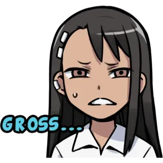 🤢 GROSS... Аниме, Выражение лица, Мерзкий, Стикер, Мультфильм, Девушка telegram sticker