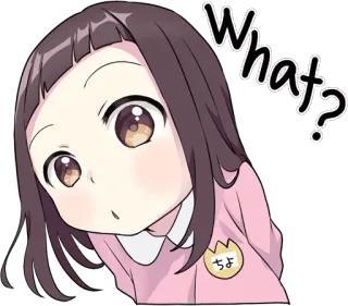 🤨 What? Anime, Menina, Pergunta, Fofo, Desenho animado telegram sticker