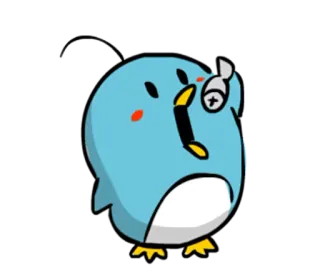 😋 pinguin, niedlich, tier, vogel, cartoon, aufkleber telegram sticker