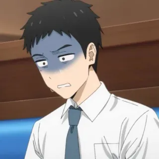 😰 Anime, geschockt, besorgt, verlegen, männlich, Cartoon telegram sticker