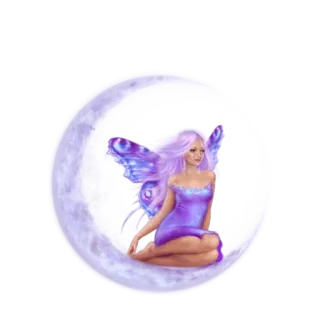 💓 fee, maan, fantasie, paars, vleugels, magie telegram sticker