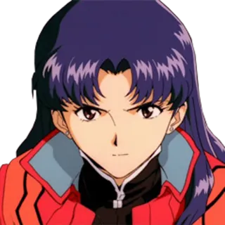 🤨 Misato Katsuragi Neon Genesis Evangelion anime, misato, evangelion, character, woman, serious telegram sticker