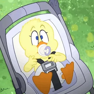 🥕 Porky Pig bebé, chupete, dibujos animados, cochecito, pato telegram sticker