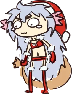 😢 natale, anime, cartone animato, carino, ragazza, adesivo, divertente, vacanza telegram sticker