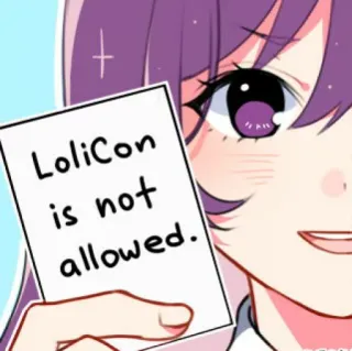 💜 LoliCon is not allowed. Anime, Chống ấu dâm, Chữ, Biểu tình, Cảnh báo telegram sticker