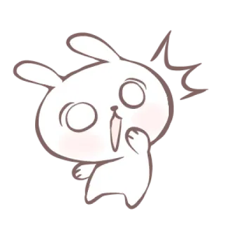 🎀 thỏ, hoạt hình, dễ thương, nhãn dán, kawaii, thỏ telegram sticker