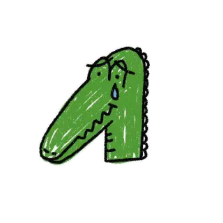 😢 traurig, krokodil, weinen, cartoon, grün, tränen, zeichnung, illustration telegram sticker