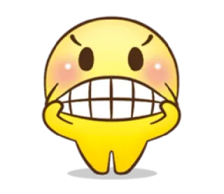 😬 Emoji, Zły, Żółty, Kreskówka, Wyraz, Twarz whatsapp sticker