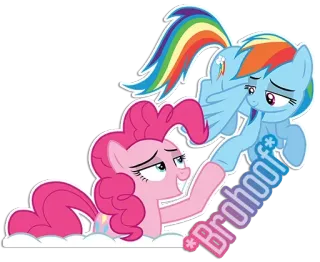 🤪 Pinkie Pie My Little Pony Brohoof mlp, my little pony, pony, brohoof, rainbow dash, pinkie pie, amistad telegram sticker