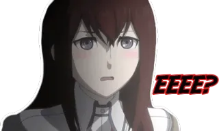😰 EEEEE? アニメ, 女の子, 表情, びっくり, ショック telegram sticker