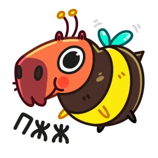 🐝 ПЖЖ ผึ้ง, การ์ตูน, น่ารัก, สัตว์, บิน, แมลง telegram sticker
