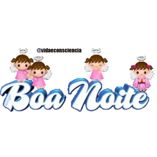 👍 Boa Noite Gute Nacht, Engel, Gruß, Cartoon, Nacht, Portugiesisch whatsapp sticker