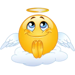 😇 Emoji, Engel, Halo, Wolke, Beten, Unschuldig telegram sticker