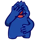 😂 Monster, Facepalm, Cartoon, Gesichtsausdruck, albern telegram sticker