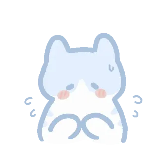 ☁️ chat, mignon, dessin animé, animal, autocollant, triste whatsapp sticker