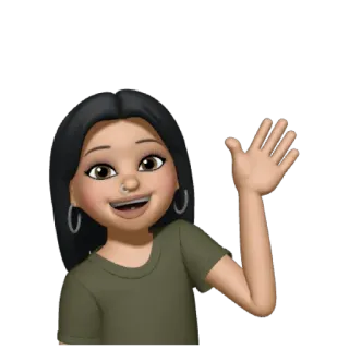 ✌ 아바타, 이모티콘, 여자, 만화, 인사, 손 흔들기 telegram sticker