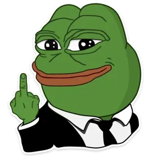 🖕 Pepe the Frog Pepe, kikker, meme, middelvinger, beledigend whatsapp sticker