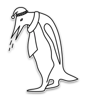 😷 pingüino, navidad, invierno, animal, fiesta, dibujos animados, lindo telegram sticker