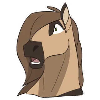 😱 Pferd, Cartoon, Tier, Pferdeartig, Aufkleber, Braun, Illustration telegram sticker