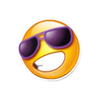 😎 Emoji, Sorriso, Óculos de sol, Cool, Amarelo, Sticker telegram sticker