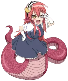 🐍 Anime, Chica serpiente, Chica monstruo, Dibujos animados, Fantasía, Cosplay, Lamia telegram sticker