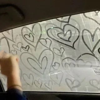 ❤️ hearts, middle finger, car window, offensive gesture, hand gesture, symbolism telegram sticker