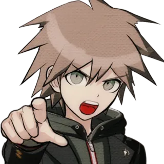 👉 Makoto Naegi Danganronpa Anime, Nhân vật, Chỉ tay, Hy vọng telegram sticker