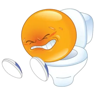 🚽 emoji, toilet, restroom, pain, straining, constipation whatsapp sticker