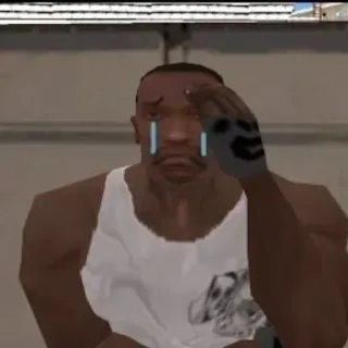 🚬 CJ Grand Theft Auto: San Andreas crying, sad, cj, grand theft auto, san andreas, video game telegram sticker