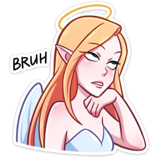 🙄 BRUH angel, sarcastic, elf, bruh, sticker whatsapp sticker