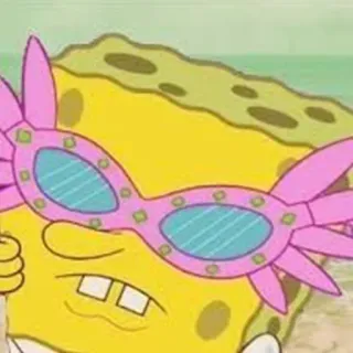 😏 Spongebob Мультфильм, Смешной, Спанч Боб, Солнцезащитные очки, Пляж telegram sticker