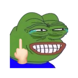 😂 Pepe the Frog pepe, katak, meme, menyinggung, jari tengah whatsapp sticker