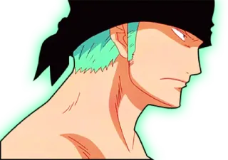 😠 Roronoa Zoro One Piece anime, swordsman, pirate, martial arts, fighting telegram sticker