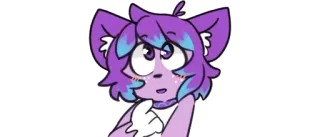 😲 漫画, かわいい, アニメ, 猫, 動物, 紫 telegram sticker