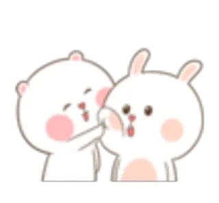 🤗 süß, tiere, hase, bär, umarmung, liebe, cartoon telegram sticker