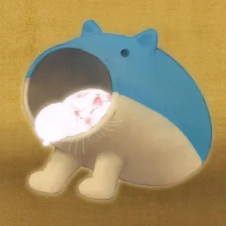 🐹 cat, cat bed, animal, cute, sleep telegram sticker