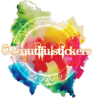 🆔 @Beautifulstickers stickers, coloré, aquarelle, mandala, design, décoratif telegram sticker
