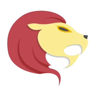 ♌️ león, animal, gráfico, cabeza, ilustración, símbolo telegram sticker