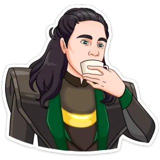 ☕️ Loki ロキ, マーベル, お茶, 飲む, スーパーヒーロー telegram sticker