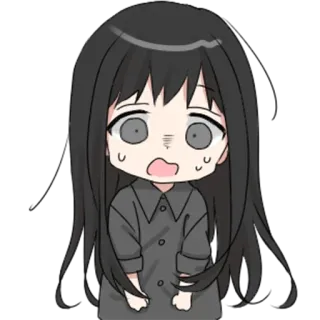 😨 Anime, Chibi, Verängstigt, Cartoon, Figur, Manga, Ängstlich telegram sticker