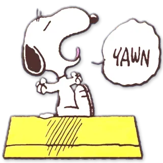 😴 Snoopy YAWN Снупи, мультфильм, Peanuts, зевок, усталый, собака telegram sticker