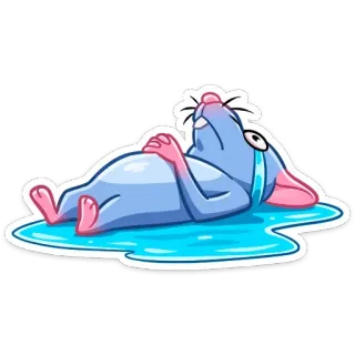 😭 rat, détente, dessin animé, allongé, relax, paresseux, animal telegram sticker